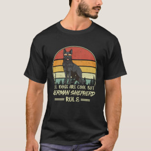 Camiseta Reglas para el dueño del perro pastor alemán negro