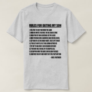 Camiseta Reglas para fechar a mi hijo