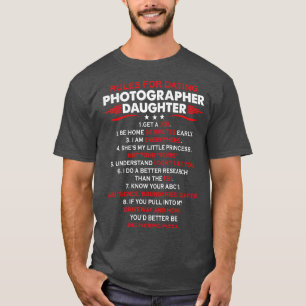 Camiseta Reglas Para La Hija De Fotógrafo De Citas Orgullos