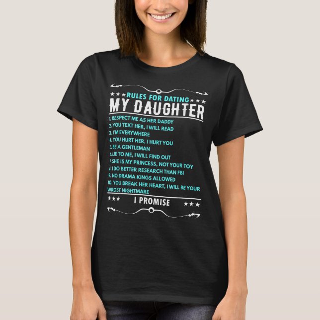 Camiseta Reglas para salir con la hija - papá (Anverso)