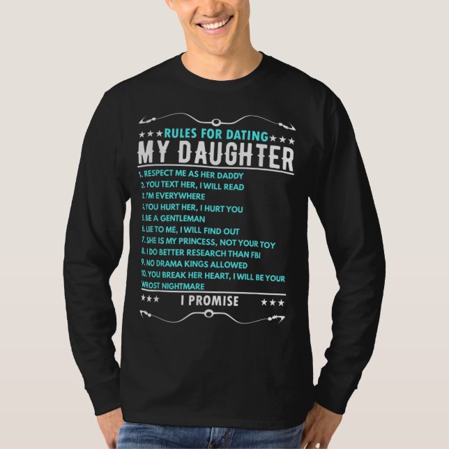 Camiseta Reglas para salir con la hija - papá (Anverso)