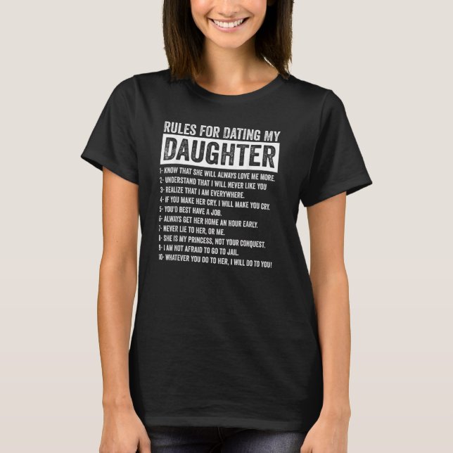 Camiseta Reglas para salir con mi hija (Anverso)