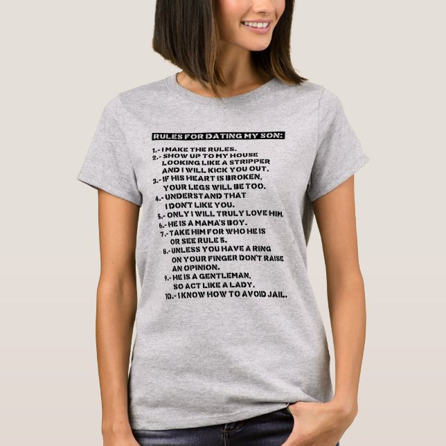 Camiseta Reglas para salir con mi hijo (Anverso)