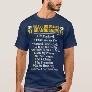 Camiseta Reglas Para Salir Con Mi Nieta Divertida Familia