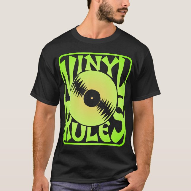 Camiseta ¿Reglas verdes del vinilo, autorización? (Anverso)