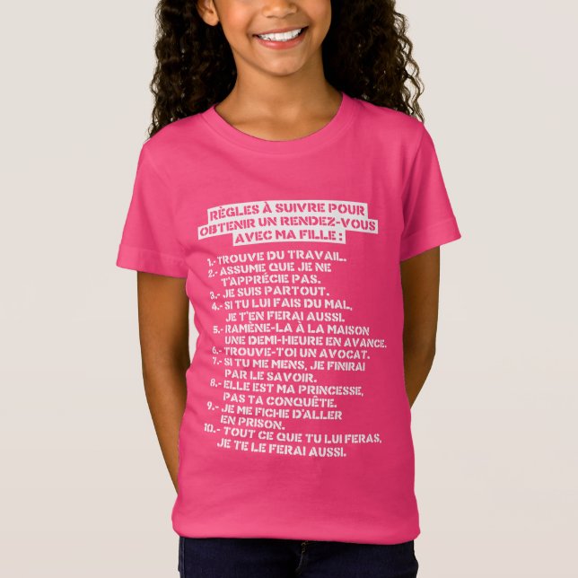 Camiseta Regles pour un rv avec ma fille (Anverso)