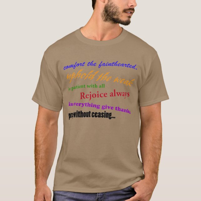 Camiseta Regocijarse Siempre Cita De La Biblia (Anverso)