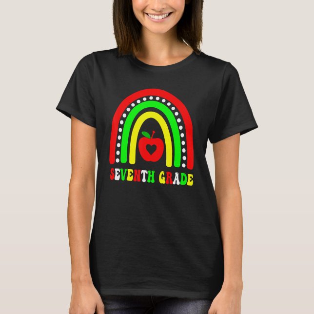 Camiseta Regreso a Clases Arcoíris 7mo Séptimo Grado Grupo  (Anverso)