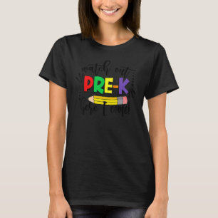 Camiseta Regreso a Clases Cuidado Pre K Aquí Vengo Lápiz