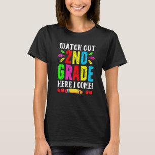 Camiseta Regreso a la Escuela Cuidado 2do Grado Aquí Vengo
