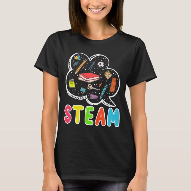 Camiseta Regreso al colegio de profesores con vapor gráfico (Anverso)