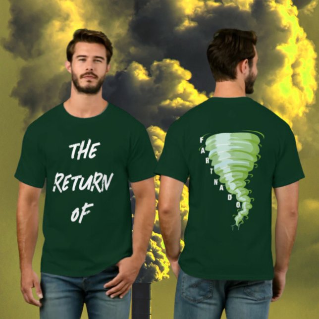 Camiseta Regreso del Unisex Oscuro del Gas Verde de Fartnad (Return of Fartnado Green Gas Tornado Dark Unisex T-Shirt)