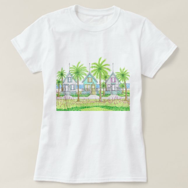 Camiseta Regular Beach Life Tropical Shack (Diseño del anverso)