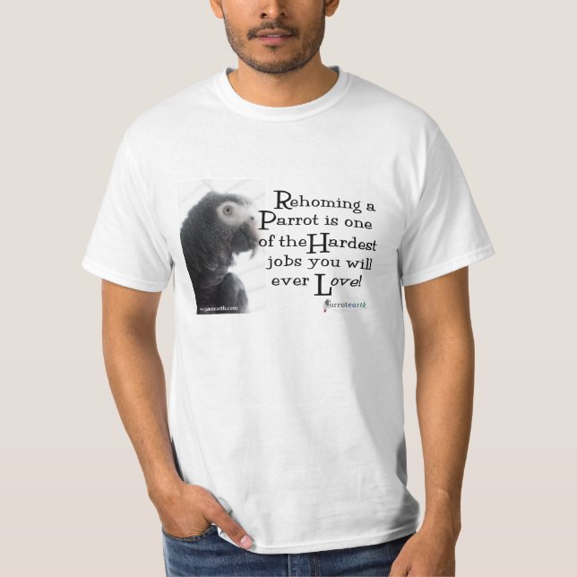 Camiseta Rehoming un loro - T (Anverso)