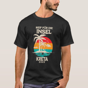 Camiseta Reif für die Insel Crete 2023 Palm Trees Sunset Ou