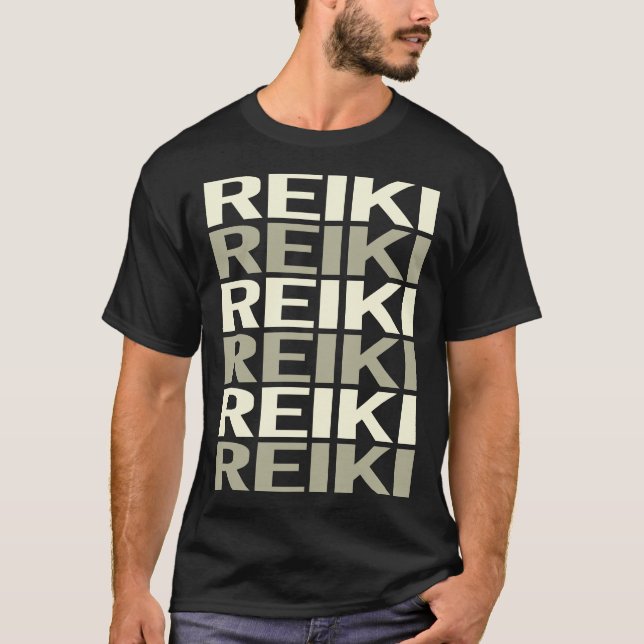 Camiseta Reiki de texto blanco (Anverso)