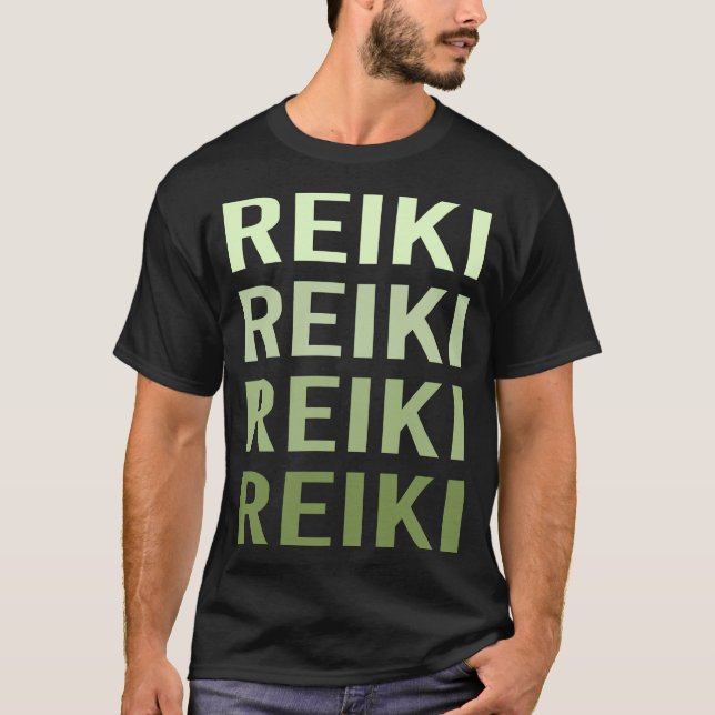 Camiseta Reiki de Texto Verde (Anverso)
