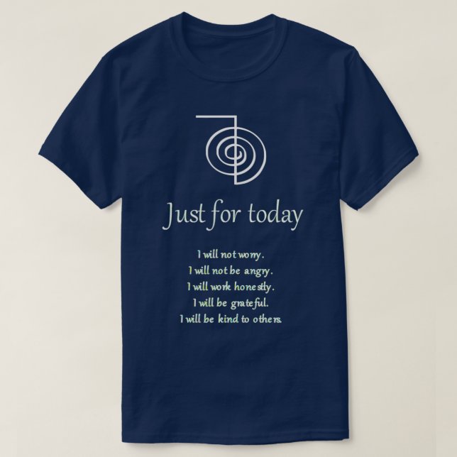 Camiseta Reiki Just for Today (Diseño del anverso)