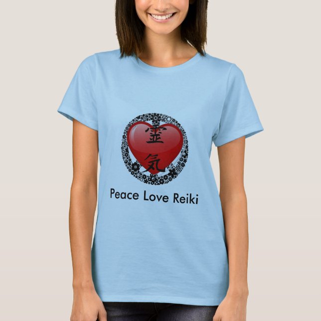 Camiseta Reiki-opción 2 del amor de la paz (Anverso)