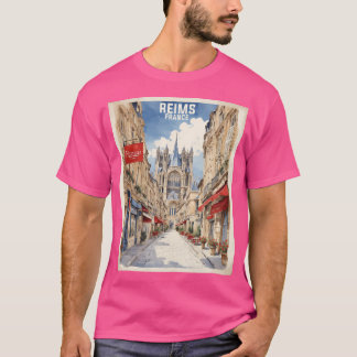 Camiseta Reims France Viaje Viaje Turístico Vintage