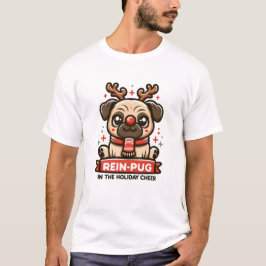 Camiseta Rein pug en la alegría de las vacaciones