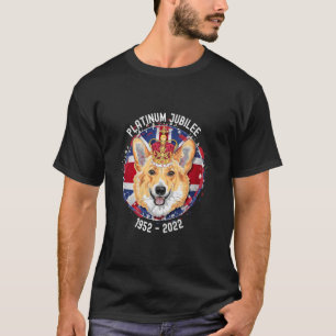 Camiseta Reina 70º Jubileo de Platino Union Jack y Corgi Lo