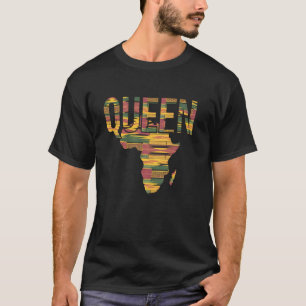 Camiseta Reina Africana Arte Para Mujeres Niñas Tela Kente
