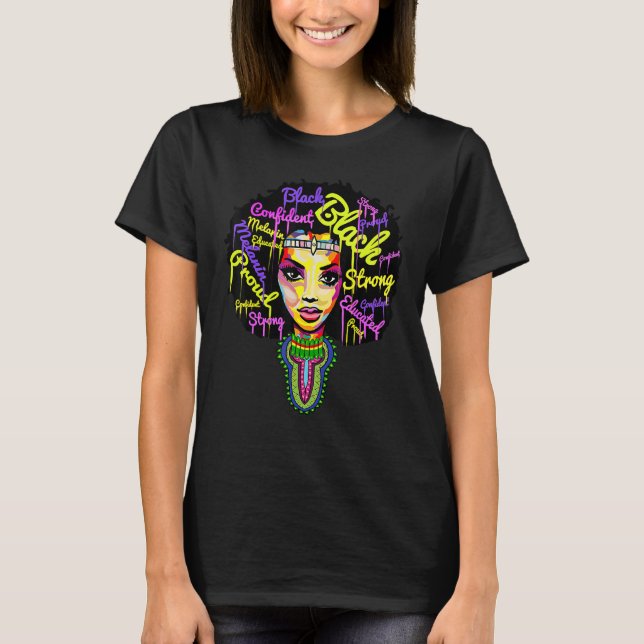 Camiseta Reina africana fuerte para mujeres orgullosa de la (Anverso)