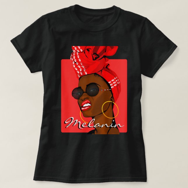 Camiseta Reina africana Melanin (Diseño del anverso)