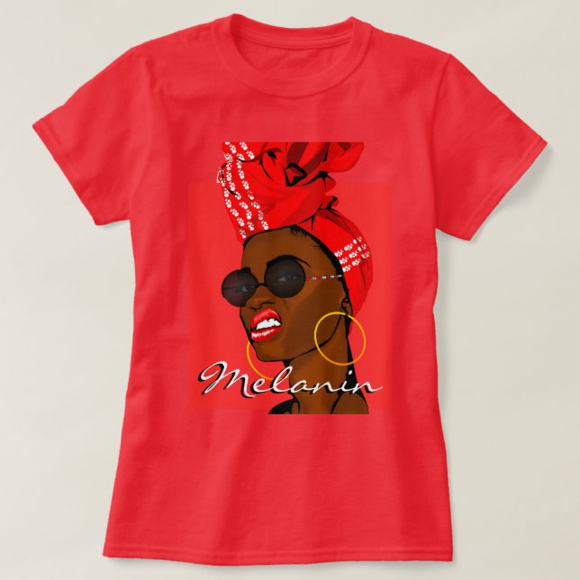 Camiseta Reina africana Melanin (Diseño del anverso)