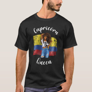 Camiseta Reina afro de capricornio de Ecuador Zodiac Bi