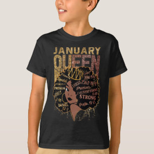 Camiseta Reina Afro Melanin Chica reza cumpleaños historia 