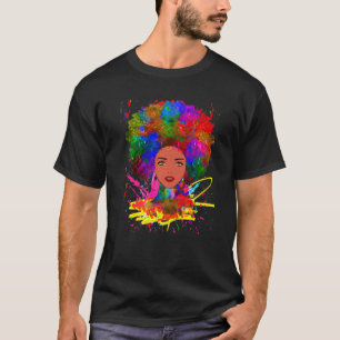 Camiseta Reina afro negra y melanina latina reina gráfica
