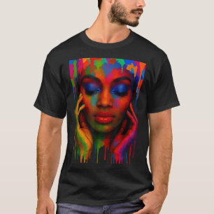 Camiseta Reina afro orgullo negro chicas mujeres pintan art