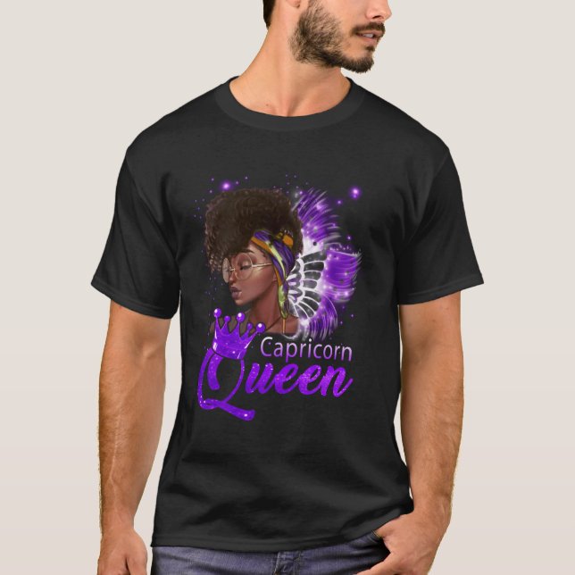 Camiseta Reina afroamericana de púrpura de Capricornio dic  (Anverso)