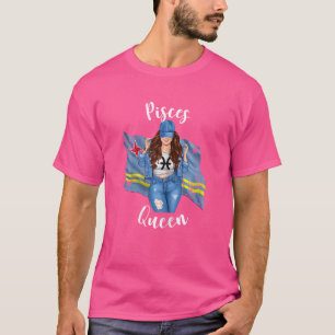 Camiseta Reina Arubana Piscis de Aruba Bandera Zodiaco Si d