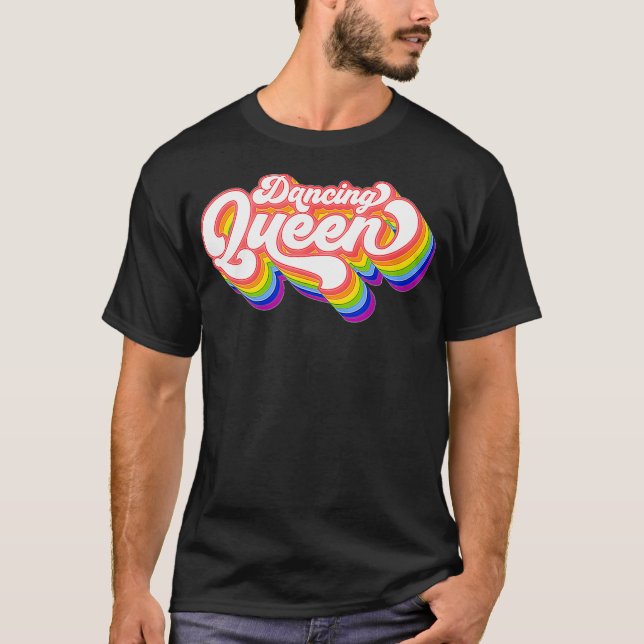 Camiseta Reina bailarina de arcoiris disco de los años 70 (Anverso)