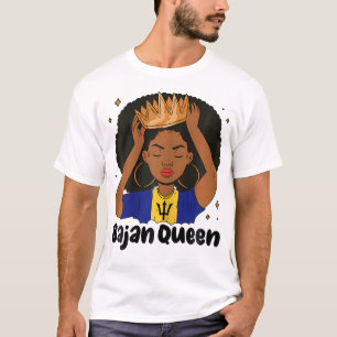 Camiseta Reina barbadense africana negra de la bandera de B