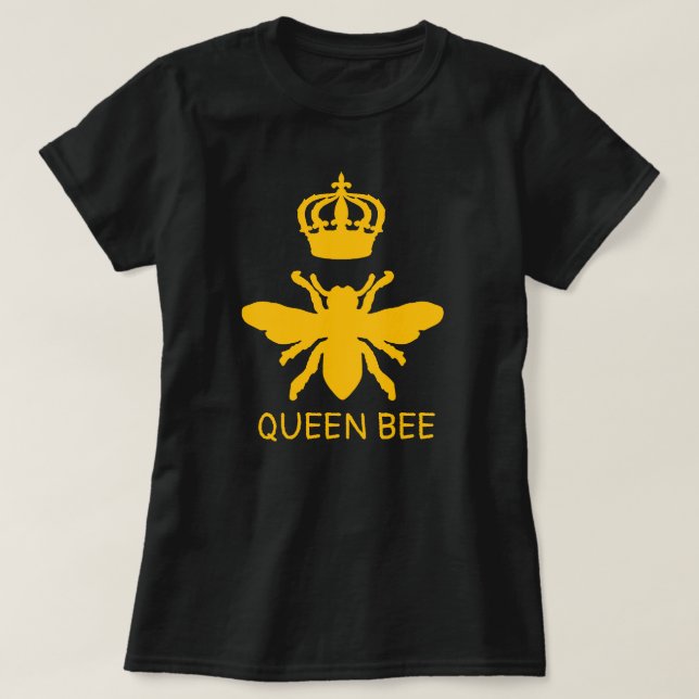 Camiseta Reina bebe negra y amarilla (Diseño del anverso)