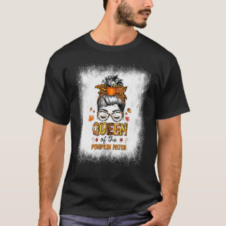 Camiseta Reina Blanqueada Del Parche De Calabaza Desordenad