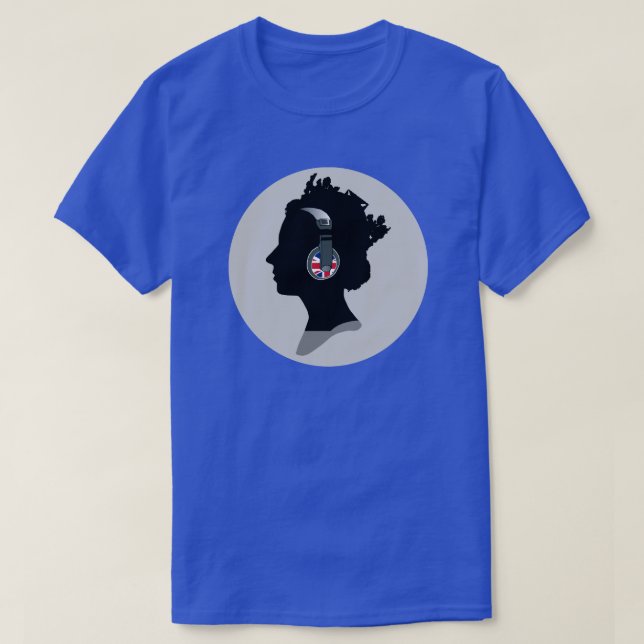 CAMISETA REINA BRITÁNICA CON DISEÑO DE TELÉFONOS (Diseño del anverso)