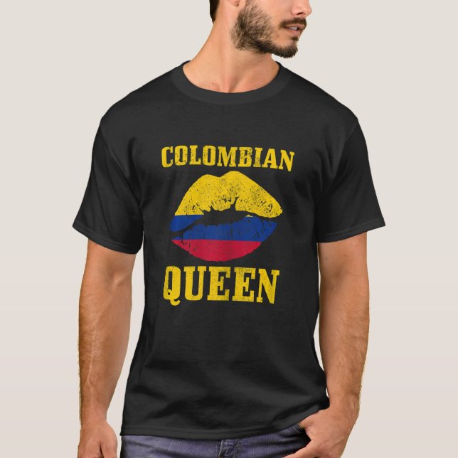 Camiseta Reina colombiana colombiana de la bandera de Colom (Anverso)