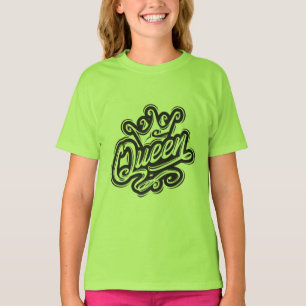 Camiseta Reina con corona, diseño de tipografía