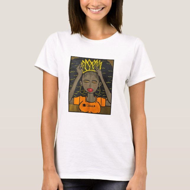 Camiseta Reina con la reina afro de la corona (Anverso)