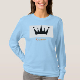 Camiseta Reina Corona Gráfica Color Azul Claro Mujeres 