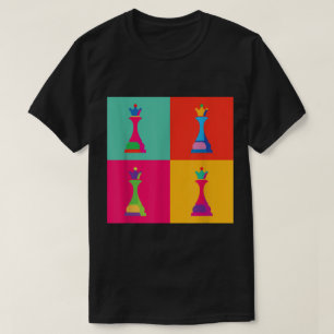 Camiseta Reina de Ajedrez Colorida Arte Pop