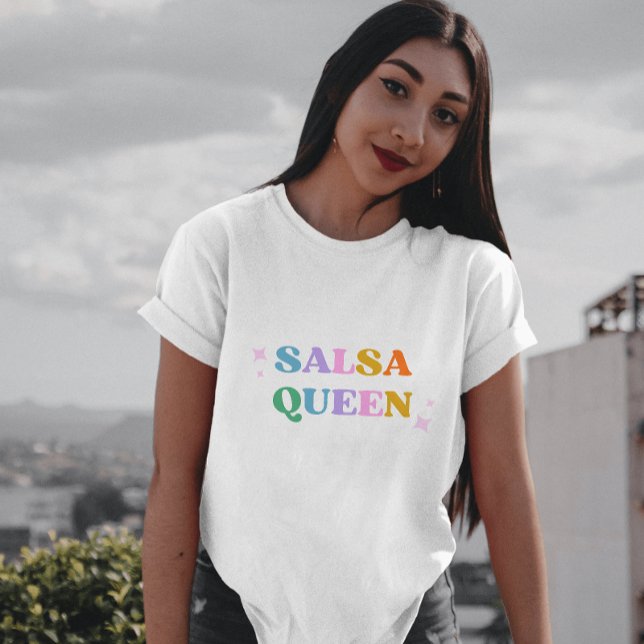 Camiseta reina de baile de salsa latina blanco simple moder (Subido por el creador)