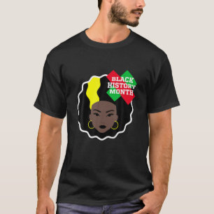 Camiseta Reina de belleza afroamericana Chicas historia neg