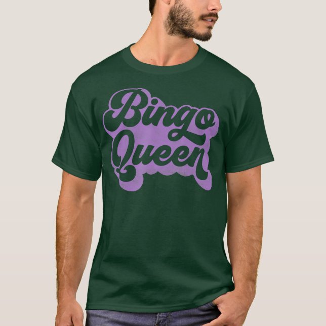 Camiseta Reina de bingo para llamadas o jugadores en morado (Anverso)