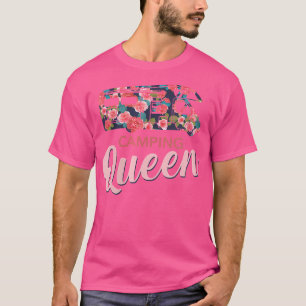 Camiseta Reina De Camping De Motohome Rv Con Ro Rojo Rosa